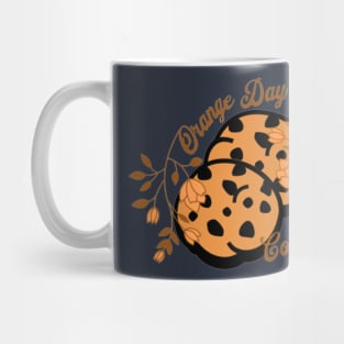 Orange Day Cookie, Flowers Mug